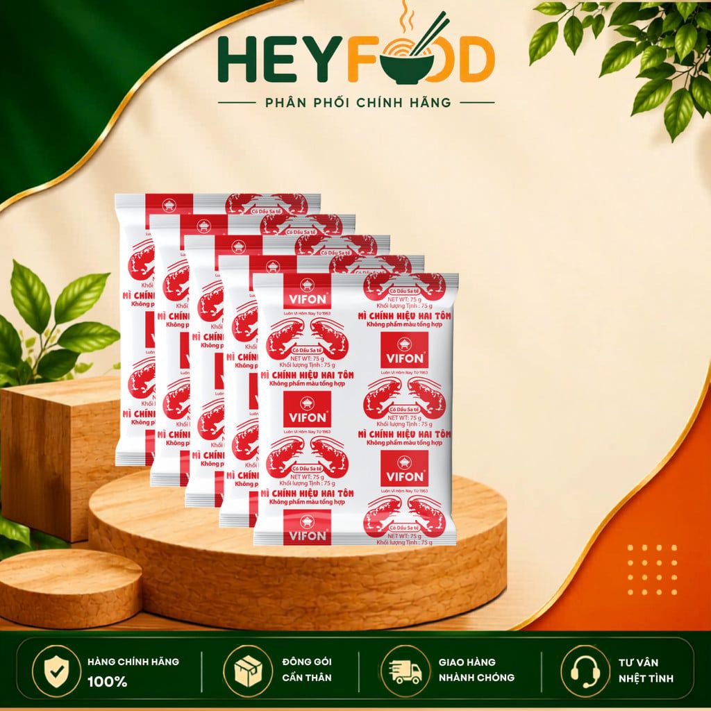  Combo 5 Gói Mì Chính Hiệu Hai Tôm VIFON 75g - Vị Sa Tế Huyền Thoại Sợi Dai Giòn 