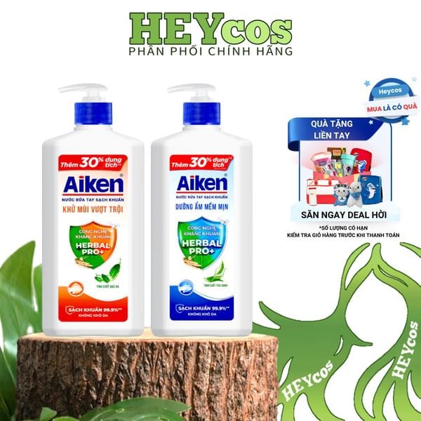  Nước Rửa Tay Aiken Sạch Khuẩn 494g - Dưỡng Ẩm, Ngừa Mụn 