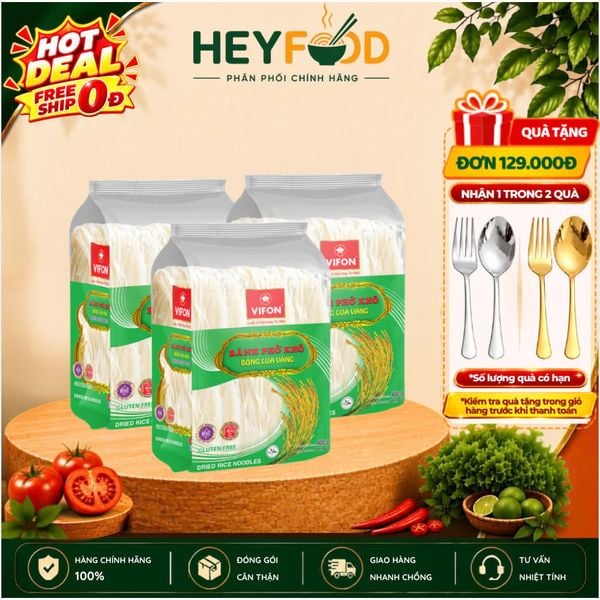  Combo 1 Gói/3 Gói Bánh Phở Khô Bông Lúa Vàng VIFON 400g/Gói 