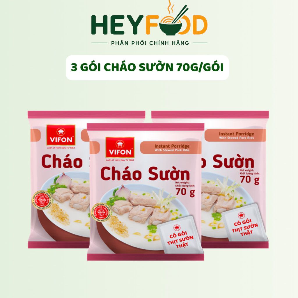  Combo 3 Gói/Combo 5 Gói Cháo Sườn VIFON - Có Gói Thịt Thật 