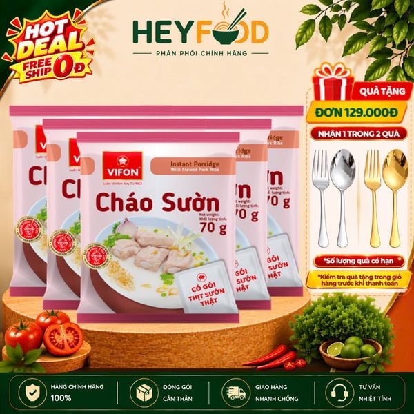 Combo 3 Gói/Combo 5 Gói Cháo Sườn VIFON - Có Gói Thịt Thật 