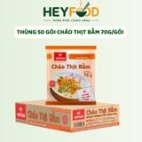  Thùng 50 Gói Cháo Thịt Gà/Bằm/Cháo Sườn/Nấm Đông Cô/Trứng Muối/Thịt Bò VIFON - Thịt Thật 70g/Gói 