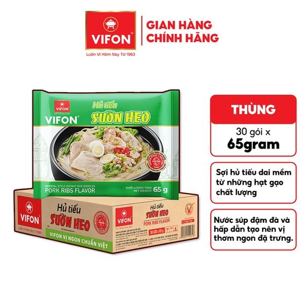  Thùng 30 Gói Hủ Tiếu Sườn Heo VIFON 65g/Gói 