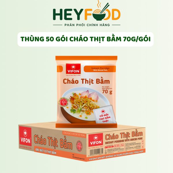  Thùng 50 Gói Cháo Thịt Bằm VIFON 70gr/Gói - Có Gói Thịt Thật 