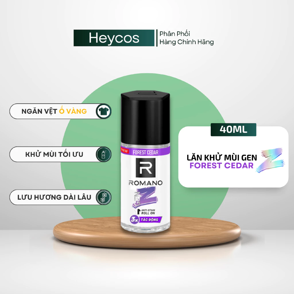  [SẢN PHẨM MỚI] Lăn Khử Mùi Ngăn Vệt Ố Vàng Romano Gen Z 40ml 