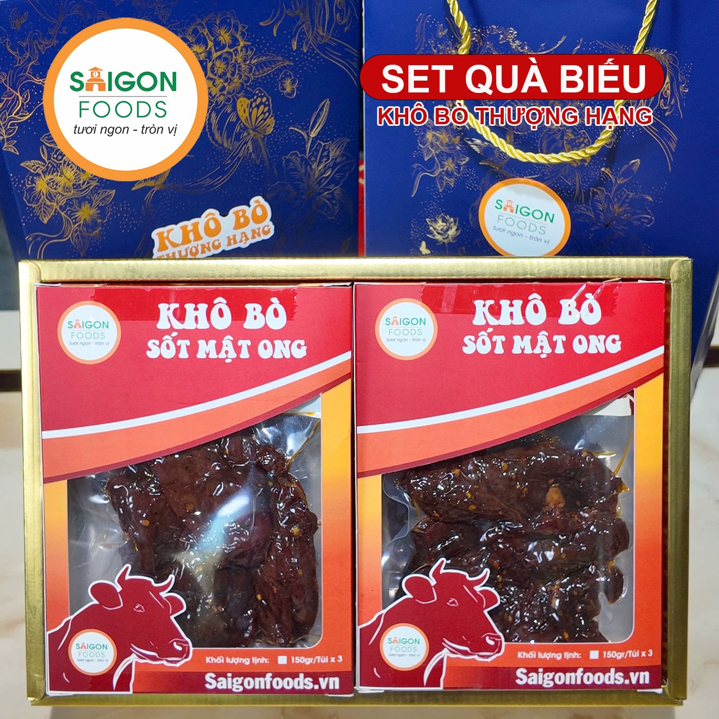  Set quà biếu - Khô bò mật on g thượng hạng - (Giao hàng toàn quốc) 