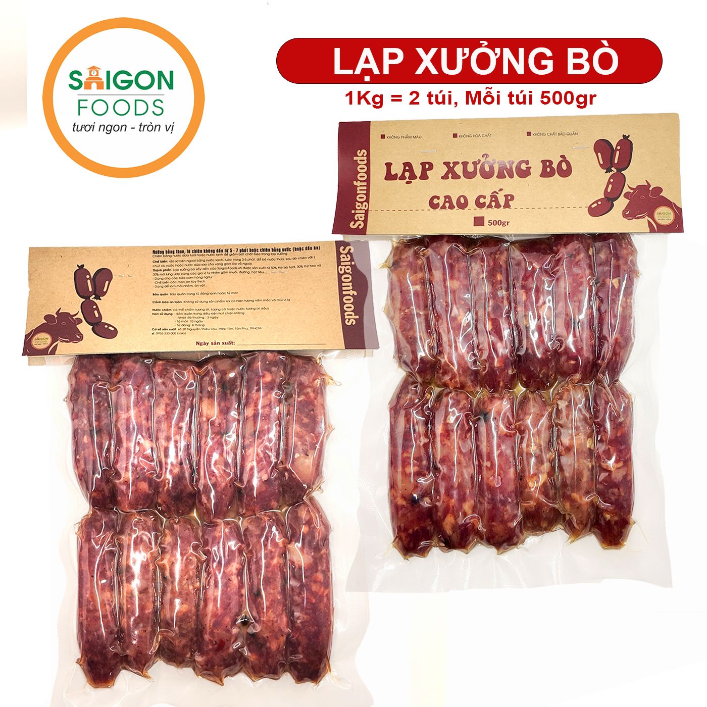  .Lạp xưởng bò cao cấp Saigon Foods (Sỉ & Lẻ) - [Giao hàng toàn quốc] 