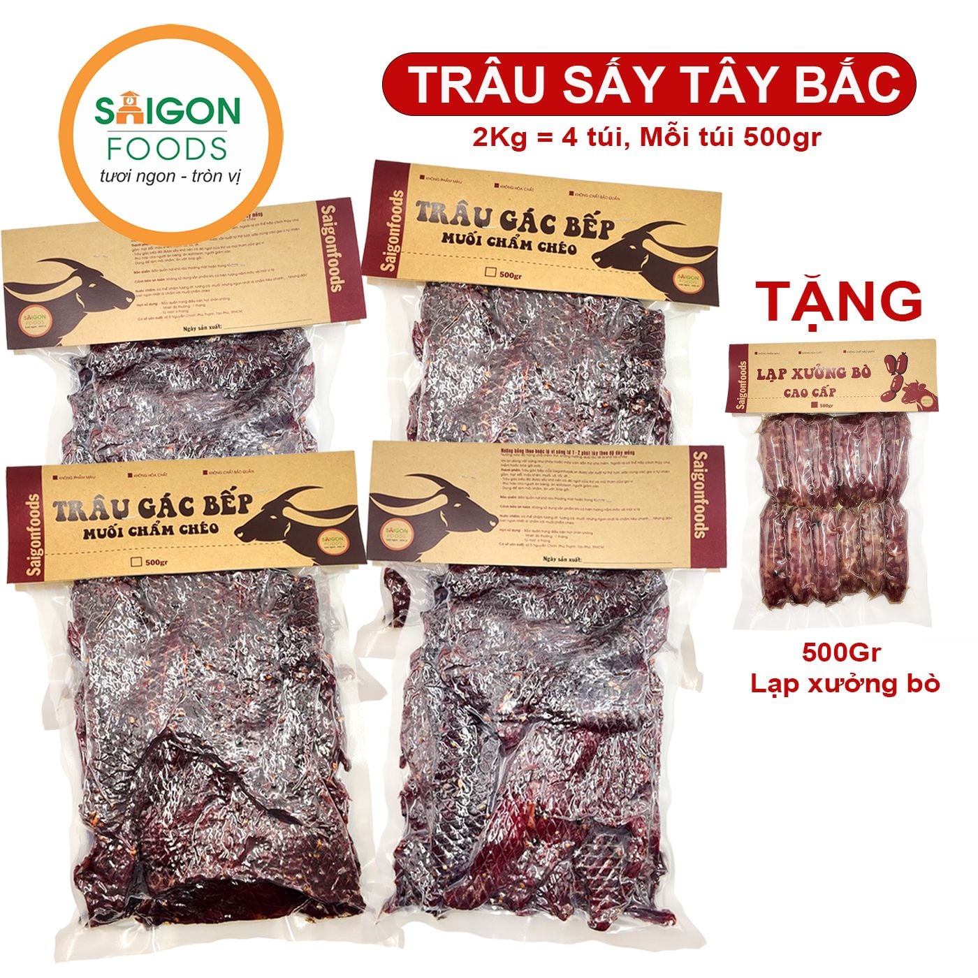  Thịt Khô Trâu gác bếp (Trâu sấy Tây Bắc) (Sỉ & Lẻ) - tặng kèm chẩm chéo - [Giao hàng toàn quốc] 