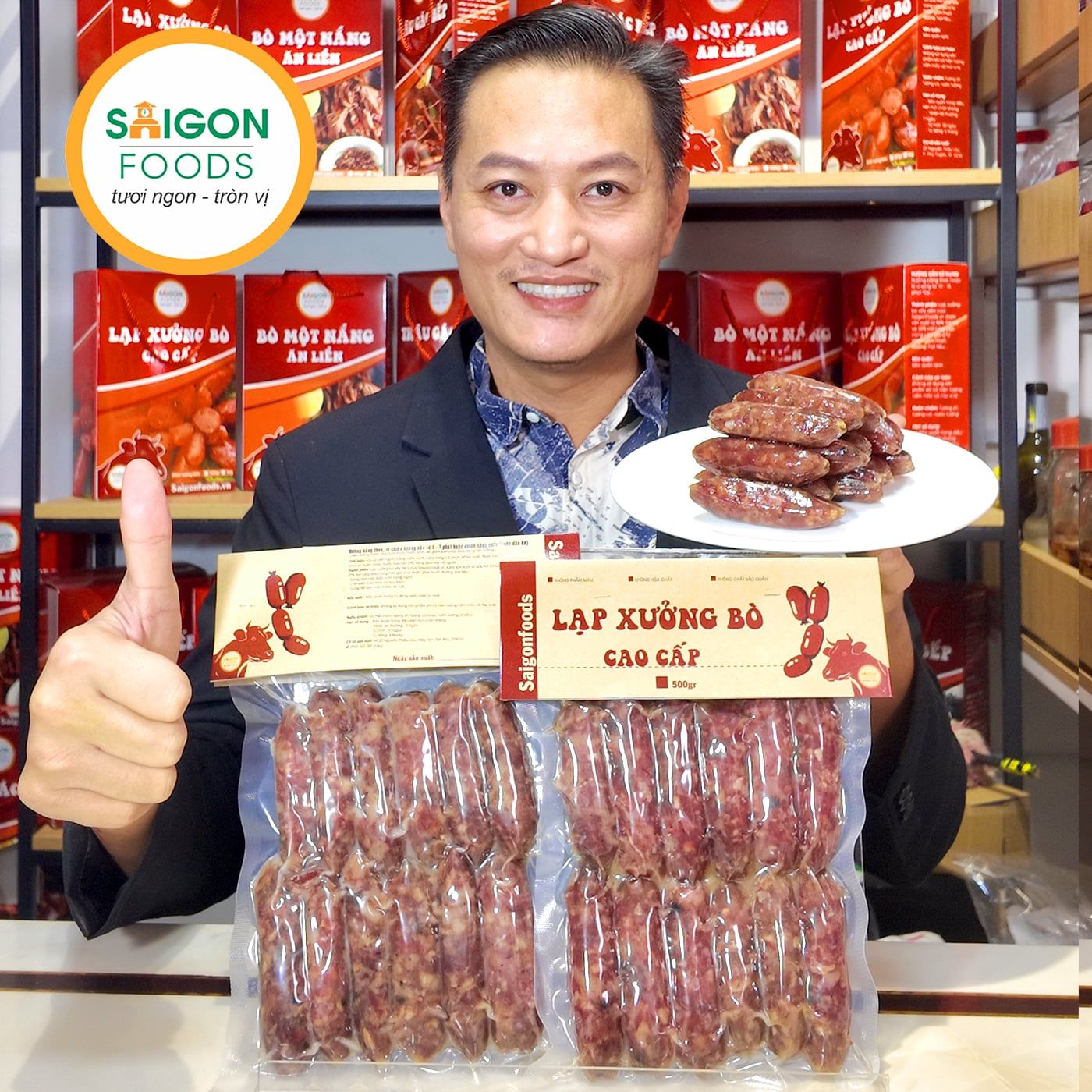  Lạp xưởng bò sấy dẻo. 