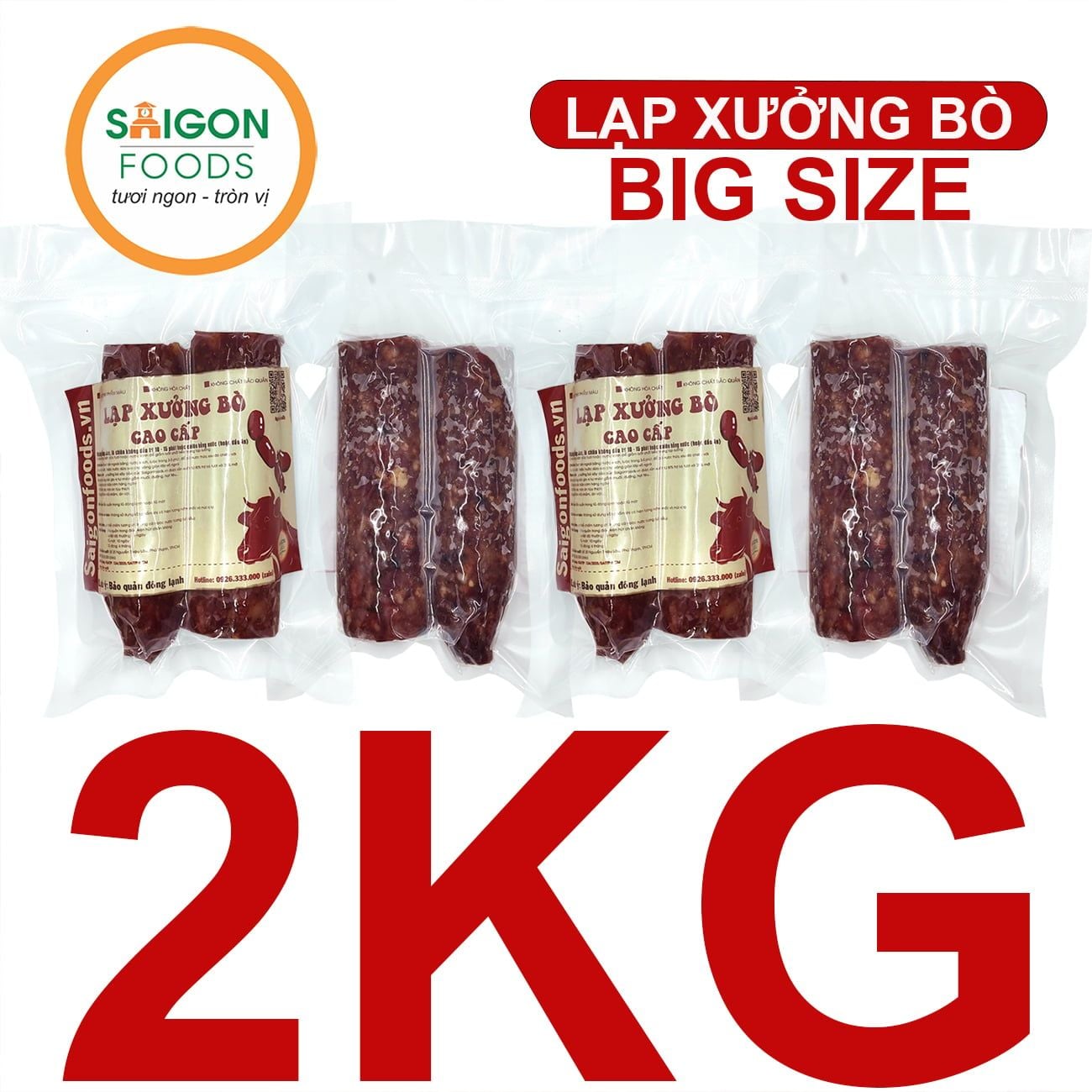  .Lạp xưởng bò big size Saigon Foods 
