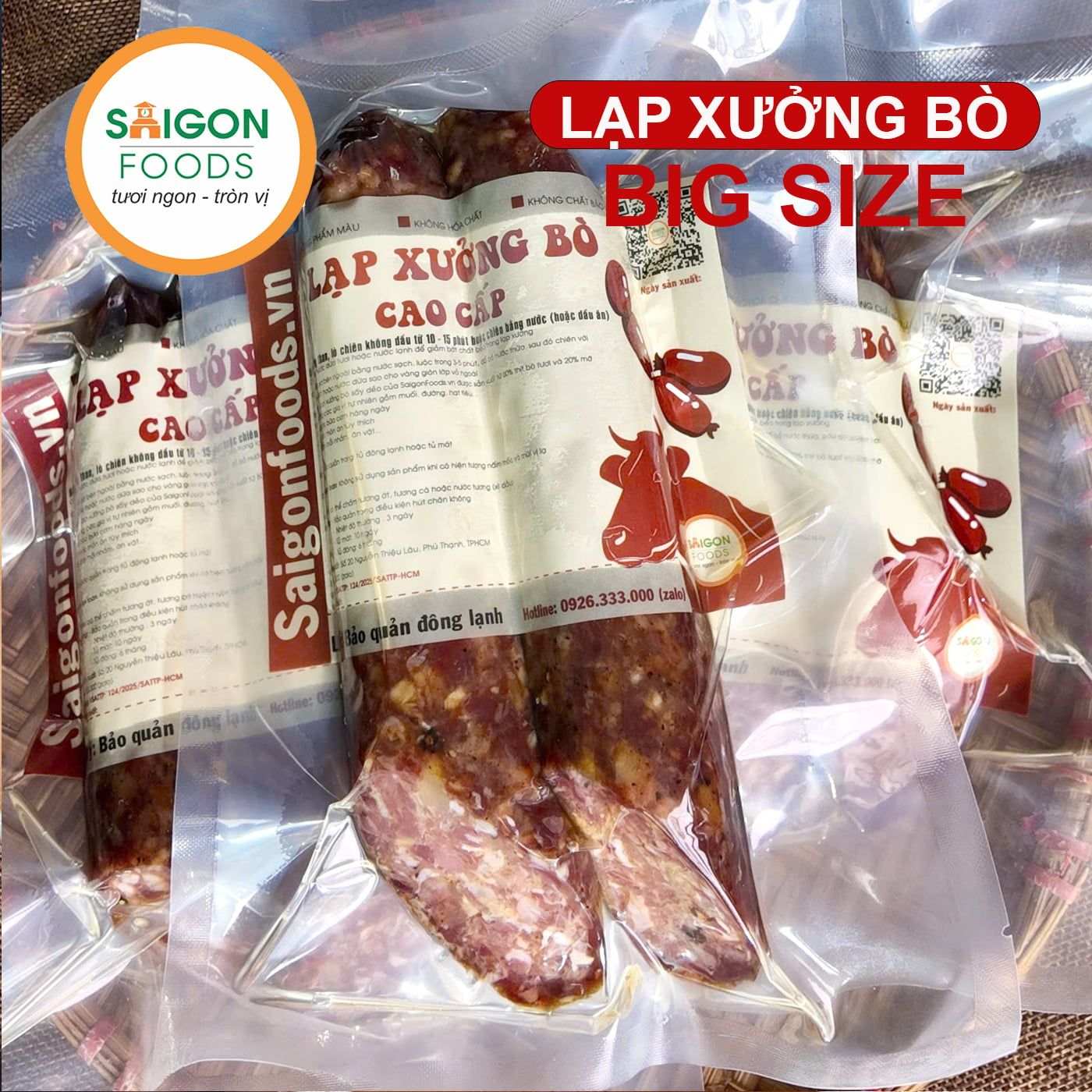  .Lạp xưởng bò big size Saigon Foods 