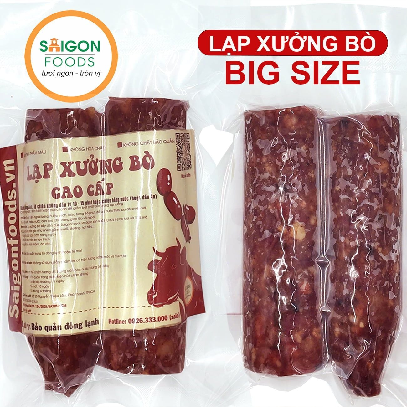  .Lạp xưởng bò big size Saigon Foods 