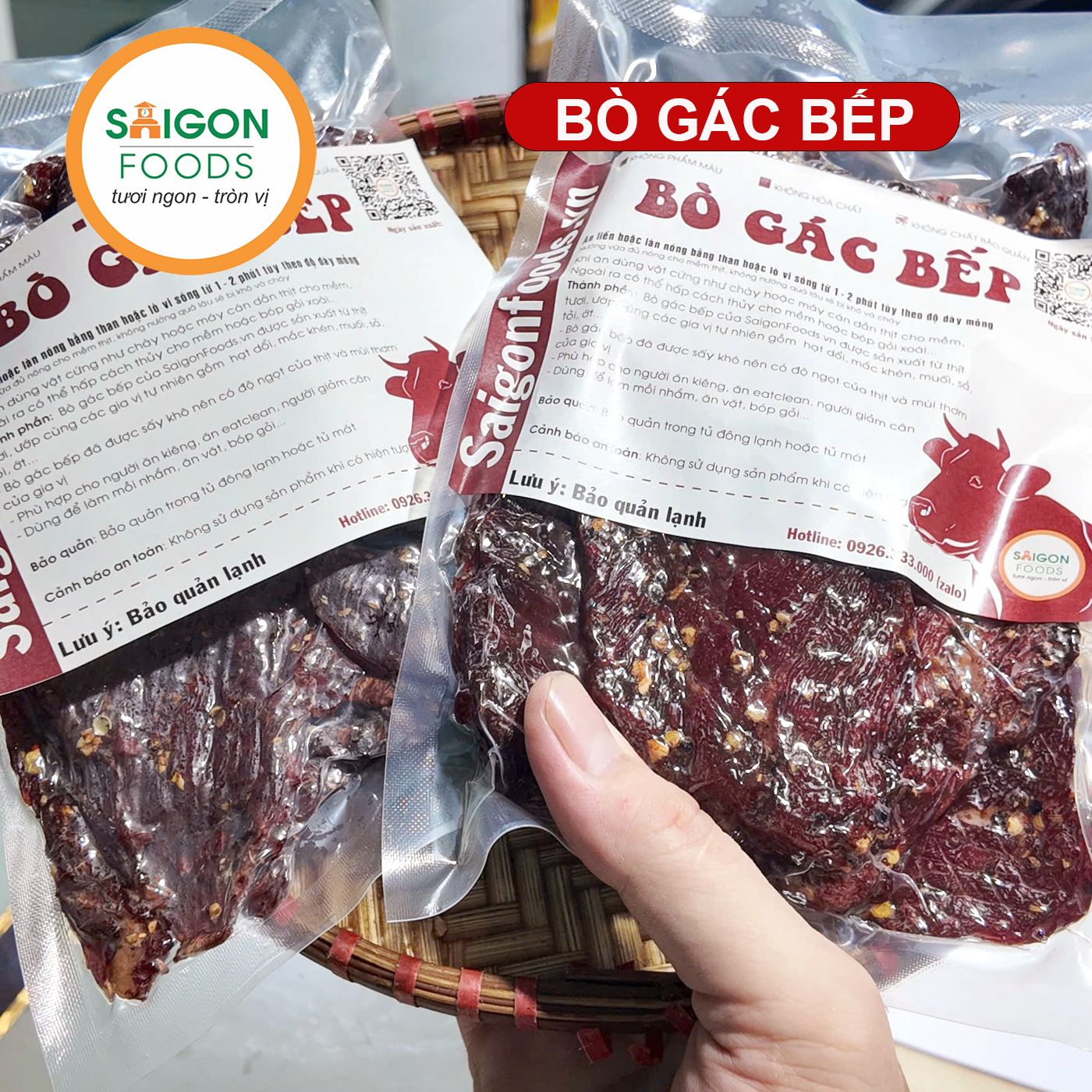  Thịt Khô bò gác bếp (bò sấy Tây Bắc) - [Giao hàng toàn quốc] 
