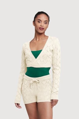 Bloch Nola Diamond Knit Womens Wrap Top