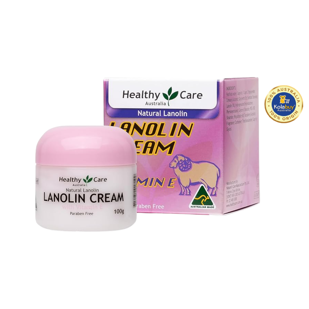 Kem dưỡng da Nhau thai cừu Healthy Care Natural Lanolin & Vitamin E Cream 100g