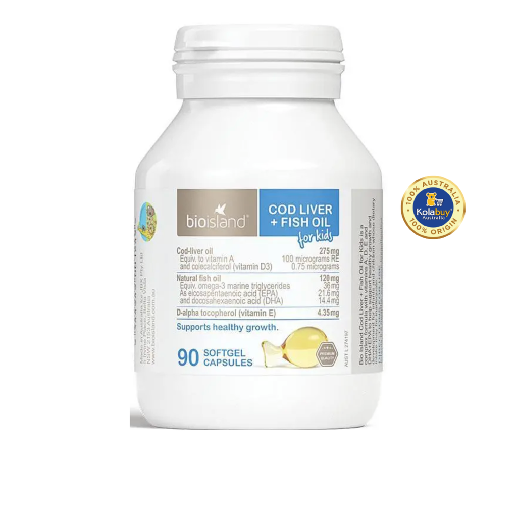 Viên uống dầu gan cá tuyết Bio Island Cod Liver + Fish Oil 90 viên