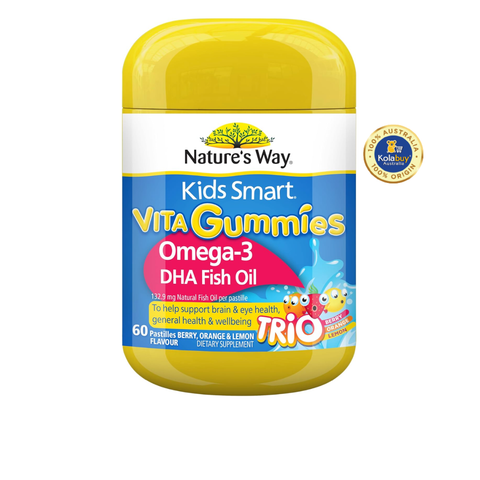 Kẹo dẻo Bổ sung Omega Nature's Way Kids Smart Vita Gummies Omega Fish Oil 60 viên