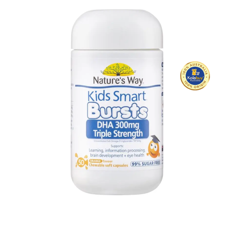 Viên nhai Nature's Way Kids Smart Bursts DHA 300mg Triple Strength 50 viên
