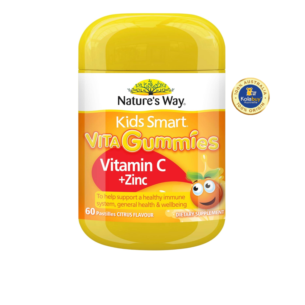 Kẹo dẻo Bổ sung Vitamin C và Kẽm Nature's Way Kids Smart Vita Gummies Vitamin C + Zinc 60 Viên
