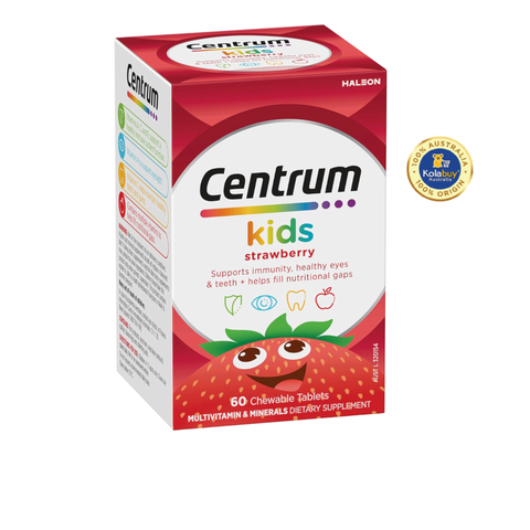Viên uống Bổ sung Vitamin tổng hợp Vị dâu cho bé Centrum Kids Multi Vitamin 60 viên