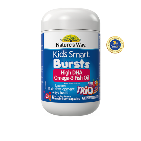 Viên nhai bổ sung Omega Nature's Way Kids Smart Omega 3 Fish Oil High DHA Trio 60 viên