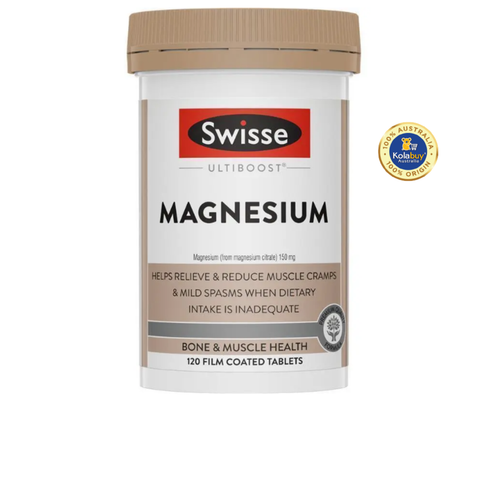 Viên uống bổ sung Magie hỗ trợ cơ và xương Swisse Ultiboost Magnesium 120 viên