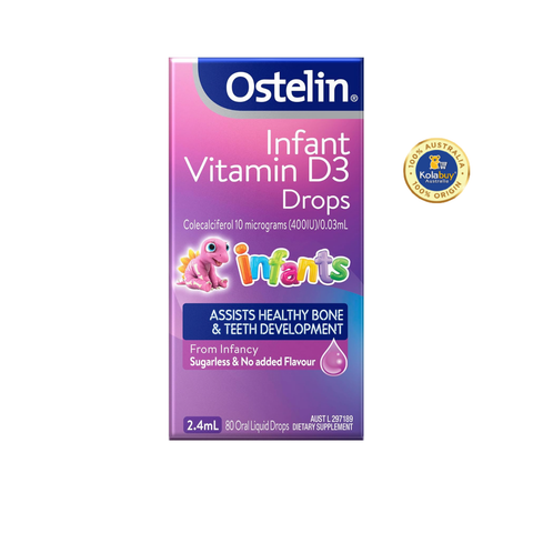 Thực phẩm bổ sung Vitamin D3 dạng giọt Ostelin Infant Vitamin D3 Drops 2.4ml