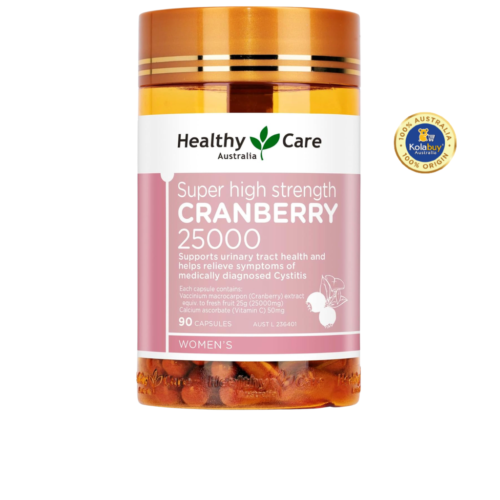 Viên uống bổ thận và đường tiết niệu Healthy Care Cranberry 25000mg 90 viên