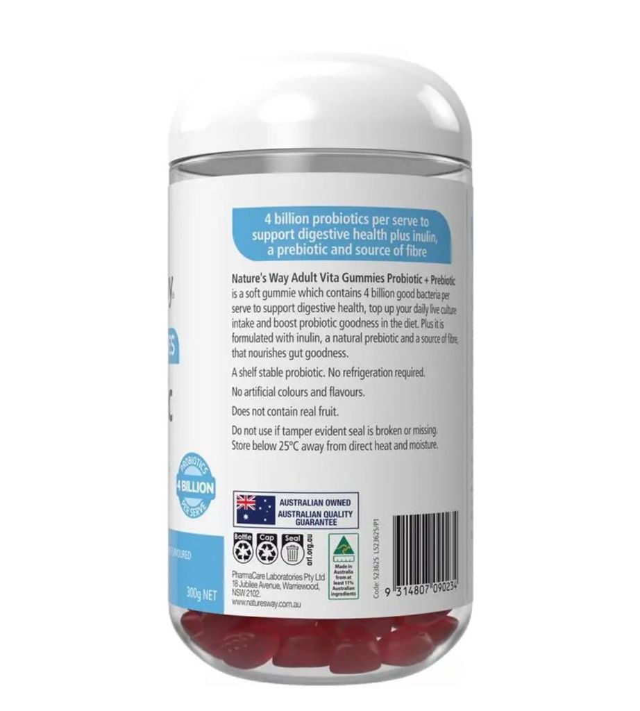 Nature's Way Adult Vita Gummies Probiotic 120 Gummies Exclusive Size