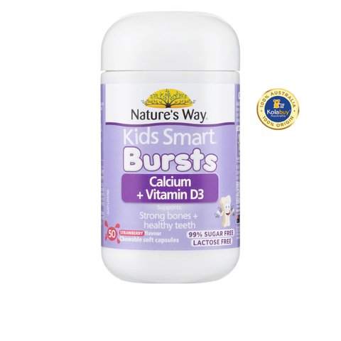 Kẹo dẻo bổ sung canxi và vitamin D3 Nature's Way Kids Smart Bursts Calcium + Vitamin D3 For Children 50 viên