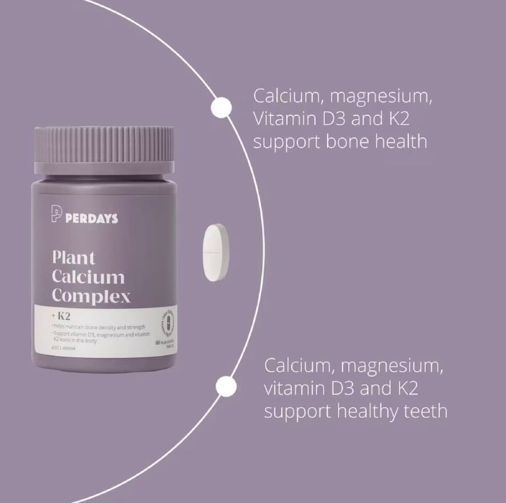 Perdays Plant Calcium Complex + K2 60 Tablets