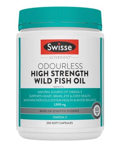 Swisse Ultiboost Odourless High Strength Wild Fish Oil 1500mg 200 Capsules