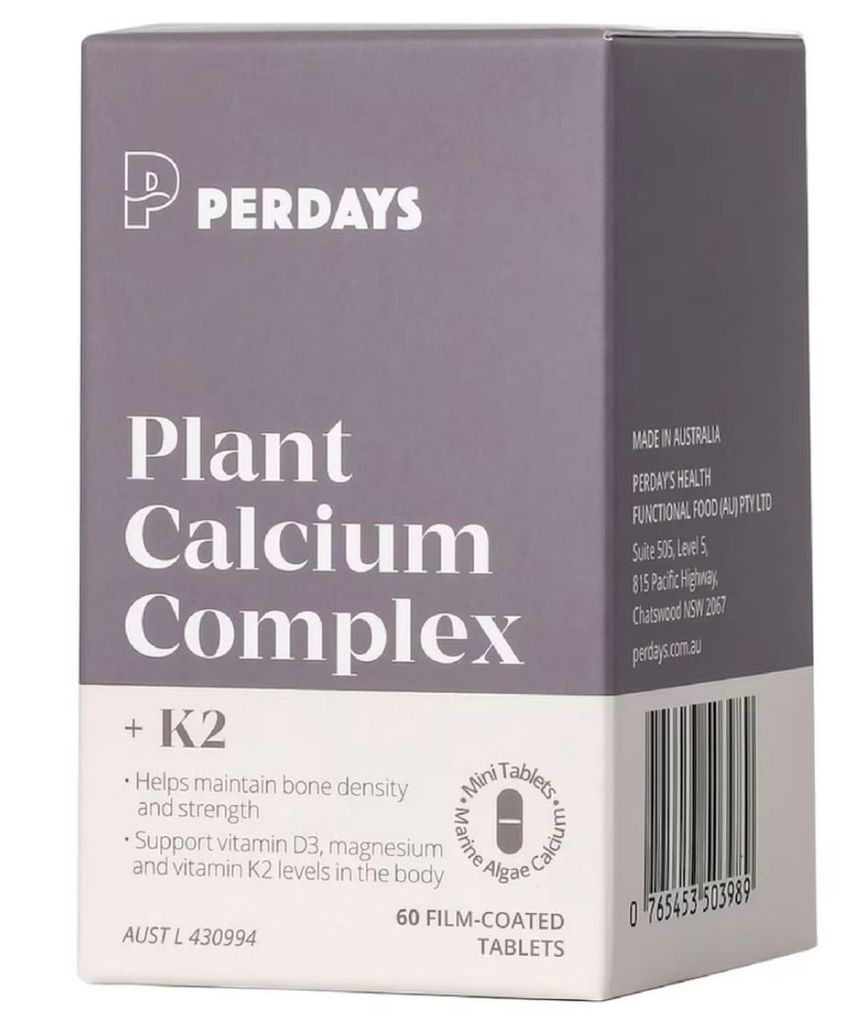 Perdays Plant Calcium Complex + K2 60 Tablets