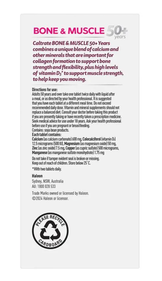 Caltrate Bone & Muscle 50+ 100 Tablets