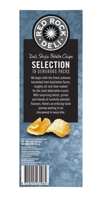 Red Rock Deli Potato Chips Lunchbox Snacks Multipack Assorted 10 Pack - 280g