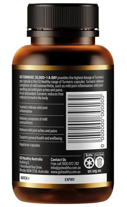 Viên uống tinh chất nghệ GO Healthy Turmeric 30,000+ 1-A-Day 60 viên