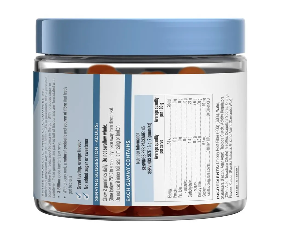 Swisse Adult Probiotic + Prebiotic Gummies 90 Pack