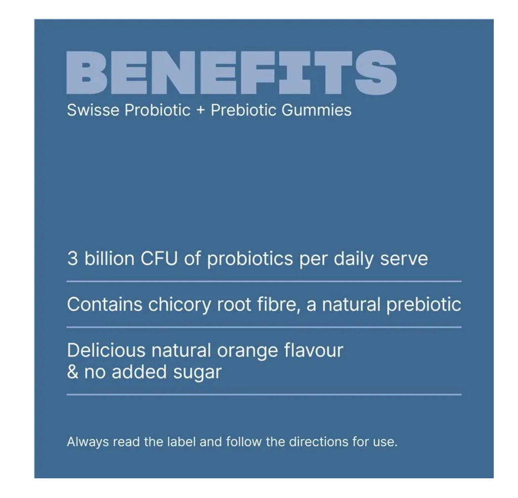 Swisse Adult Probiotic + Prebiotic Gummies 90 Pack