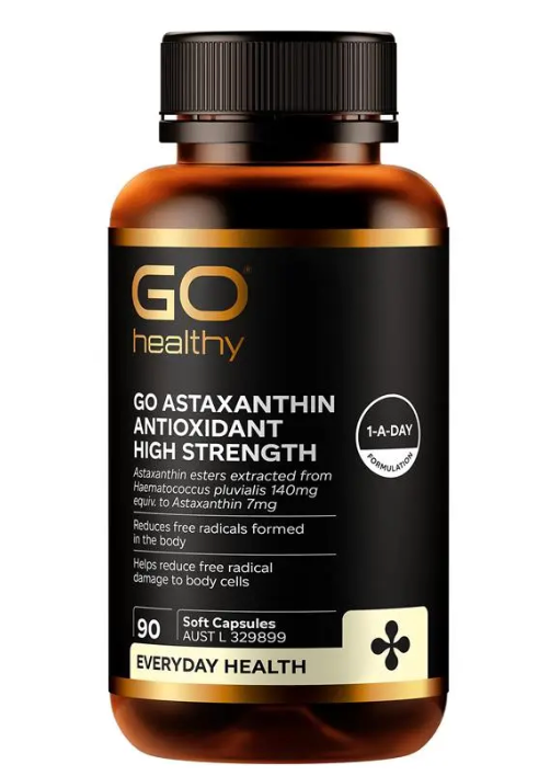GO Healthy Astaxanthin Antioxidant High Strength 90 Soft Capsules Exclusive Size