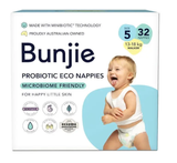 Bunjie Probiotic Eco Nappies Size 5, 13-18kg, 32 Pack