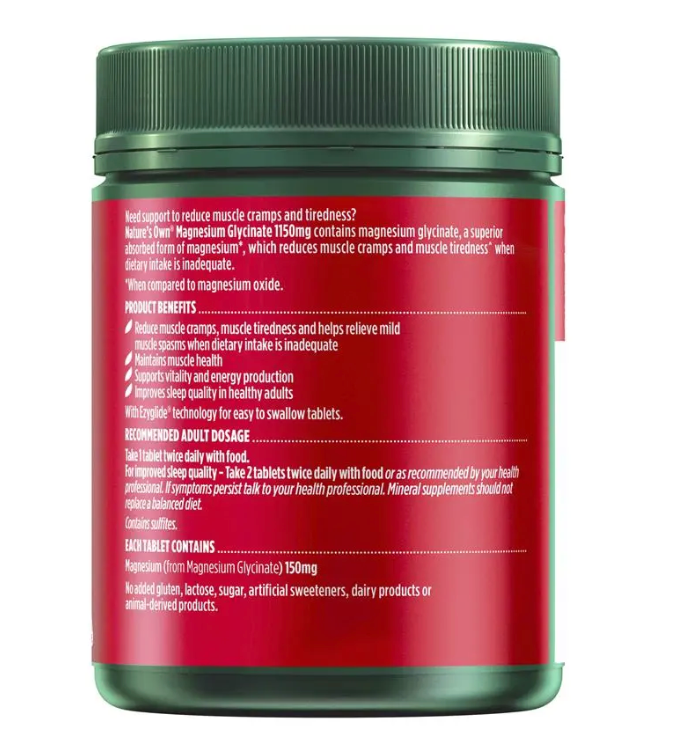 Nature's Own Magnesium Glycinate 1100mg 300 Tablets