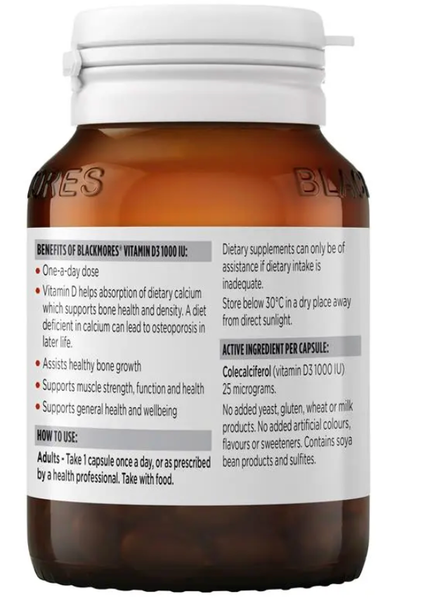 Blackmores Vitamin D3 1000IU 130 Capsules