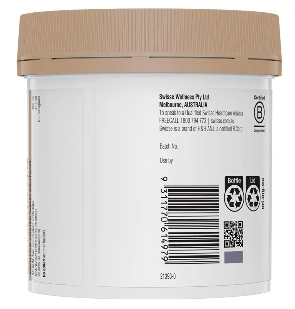 Swisse Magnesium Calcium + Vitamin D 200 Tablets