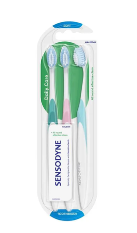 Bàn chải đánh răng mềm Sensodyne chăm sóc răng miệng hàng ngày, bộ 3