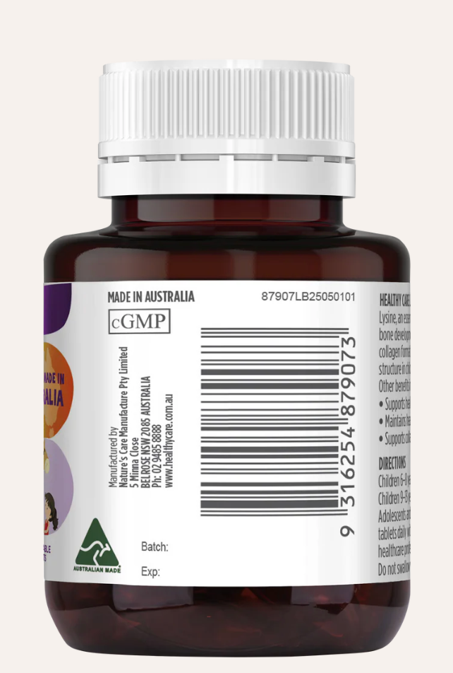 Healthy Care Plus Lysine Chewable Tablet 60 Capsules