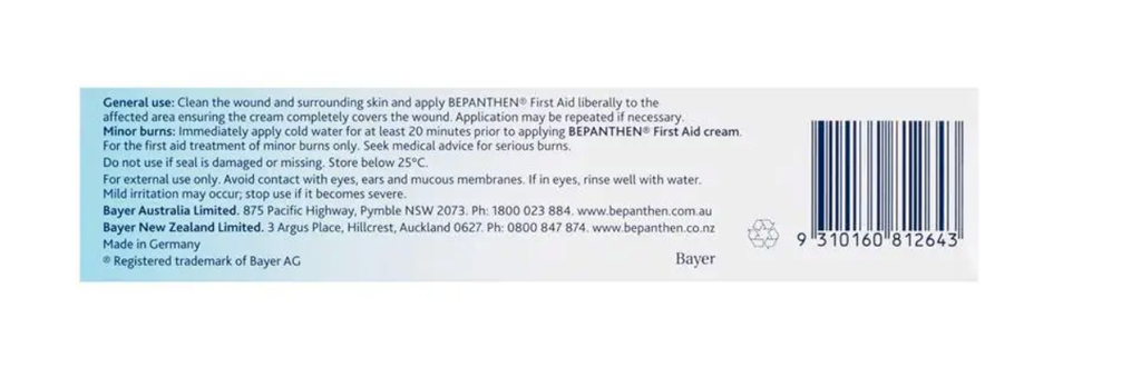 Bepanthen First Aid Antiseptic Cream 100g