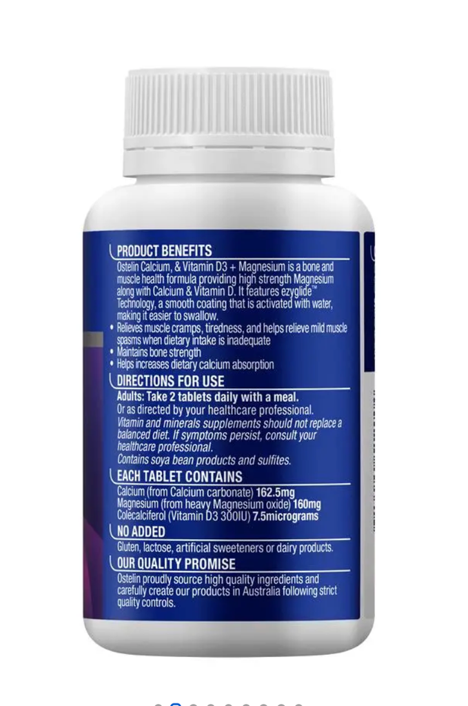 Ostelin Calcium & Vitamin D3 + Magnesium 100 viên