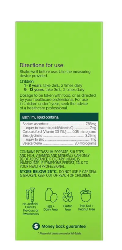 Brauer Kids Liquid Zinc 200ml