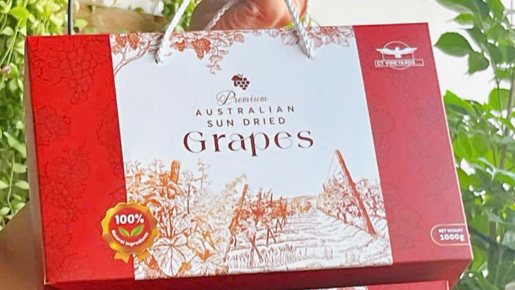 [Vỏ hộp 1kg] Package hộp Nho khô Úc cao cấp Ausara Premium 1kg