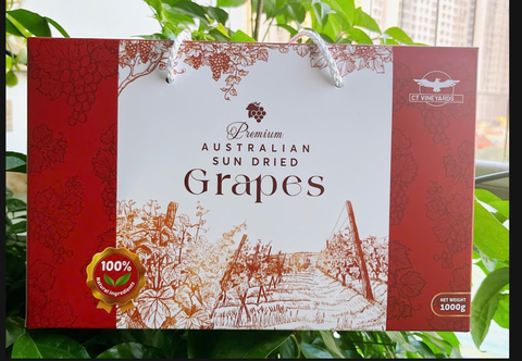 [Vỏ hộp 1kg] Package hộp Nho khô Úc cao cấp Ausara Premium 1kg